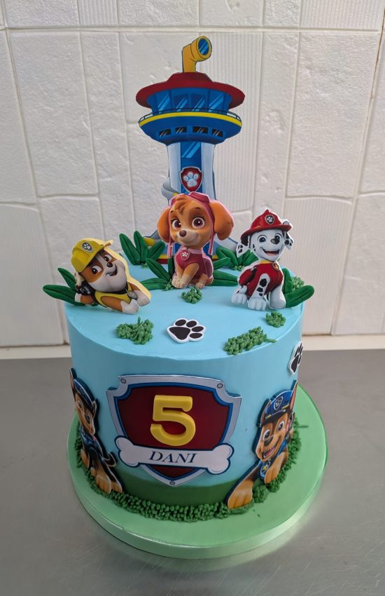 Tarta infantil personalizada de Patrulla Canina hecha a mano en Majadahonda para cumpleaños